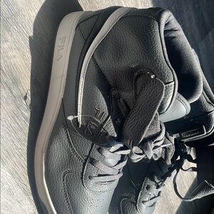 Fila Black and Gray Chunky Sneakers with Textured Upper